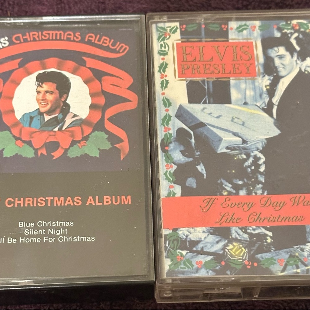 Lot of 2 Elvis Presley Christmas cassette tapes vintage rare cassettes